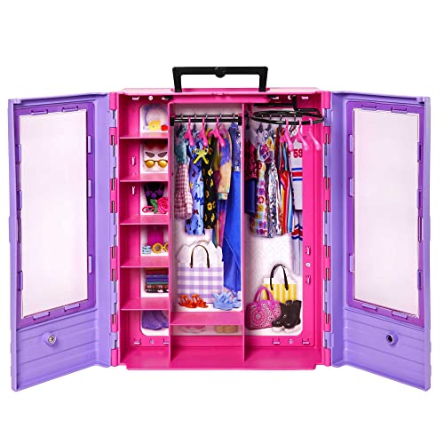 Barbie Fashionistas Playset, Ultimate Closet with 6 Hangers and Multiple Storage Spaces, Plus Fold-Out Clothing Rack