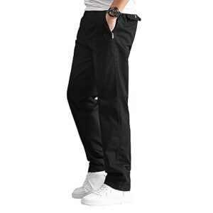 wzikai mens cargo pants,elastic waist sweatpants for men casual long trousers light jogger pants black xl