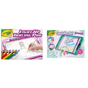 crayola light up tracing pad pink, gifts for girls & boys, age 6, 7, 8, 9 & sprinkle art shaker, rainbow arts and crafts, gifts for girls & boys, ages 5, 6, 7, 8