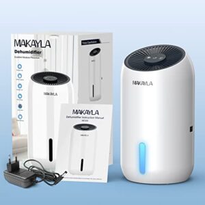 Dehumidifier, Makayla Dehumidifiers for Room 56oz(1650ml), 2 Working Modes/Auto Shut-off, Dual-Semiconductor Quiet Small Dehumidifiers for Home(550sq ft),Bedroom,Basement,Bathroom,Kitchen,RV