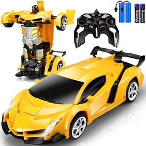 remote control car toys - transforming rc cars for kids & boys toys - one button transformation and 360 degree rotating drifting - gifts for boys and girls