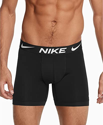 Nike Men`s Essential Micro Boxer Briefs 3 Pack (Black(KE1015-001)/W, Medium)