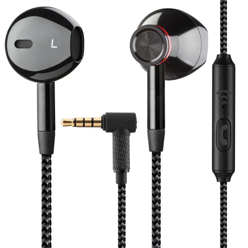 LUDOS NOVA Wired Earbuds in-Ear Headphones, Earphones with Microphone, 5 Year Warranty, 3.5mm Earphones Plug in Ear Buds, Videoconference, Calls Compatible with iPhone, Android, Laptop, Chromebook
