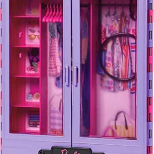 Barbie Fashionistas Doll & Playset, Ultimate Closet with Barbie Clothes (3 Outfits) & Fashion Accessories Including 6 Hangers