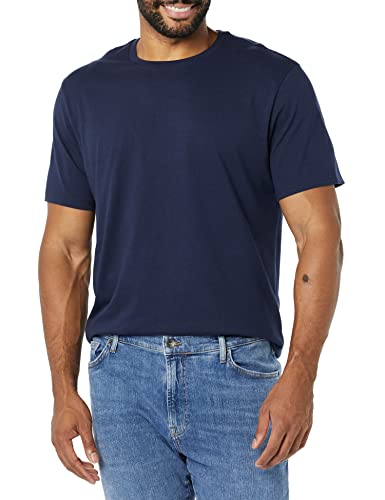 Amazon Essentials Men's Slim-Fit Short-Sleeve Crewneck T-Shirt, Pack of 2, Navy/Dark Blue, X-Large