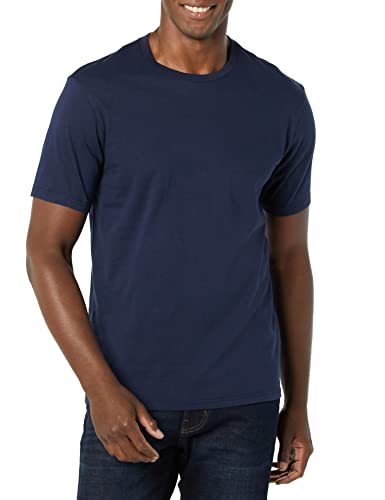 Amazon Essentials Men's Slim-Fit Short-Sleeve Crewneck T-Shirt, Pack of 2, Navy/Dark Blue, X-Large