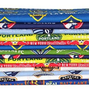 MLS Pro Soccer Sports Teams Quilter’s Cotton Fabric Scrap Bag - Assorted Quality Cotton Fabrics for Sewing, Crafts, Quilting, Applique, Scrap Quilts and More! - Sold by The 3 Pound Bag (M422.27)