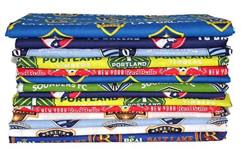 MLS Pro Soccer Sports Teams Quilter’s Cotton Fabric Scrap Bag - Assorted Quality Cotton Fabrics for Sewing, Crafts, Quilting, Applique, Scrap Quilts and More! - Sold by The 3 Pound Bag (M422.27)