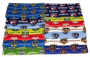 mls pro soccer sports teams quilter’s cotton fabric scrap bag - assorted quality cotton fabrics for sewing, crafts, quilting, applique, scrap quilts and more! - sold by the 3 pound bag (m422.27)