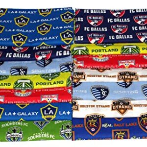 MLS Pro Soccer Sports Teams Quilter’s Cotton Fabric Scrap Bag - Assorted Quality Cotton Fabrics for Sewing, Crafts, Quilting, Applique, Scrap Quilts and More! - Sold by The 3 Pound Bag (M422.27)