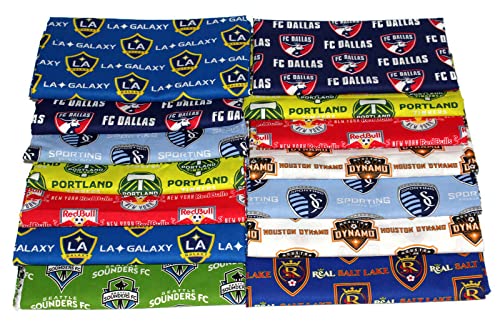 MLS Pro Soccer Sports Teams Quilter’s Cotton Fabric Scrap Bag - Assorted Quality Cotton Fabrics for Sewing, Crafts, Quilting, Applique, Scrap Quilts and More! - Sold by The 3 Pound Bag (M422.27)