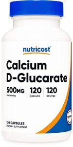 nutricost calcium d-glucarate 500mg, 120 capsules - gluten free, non-gmo, vegetarian friendly