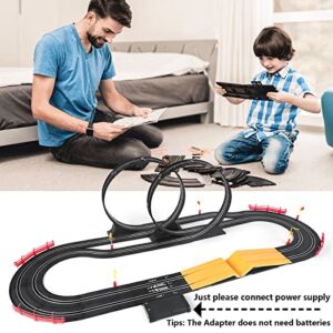 Electric High-Speed Slot Car Race Car Track Sets with 2 1:43 Scale Slot Cars and 2 Hand Controllers with Headlights and Dual Racing, Toys Gifts for 8 9 10 11 12 Boys Girls