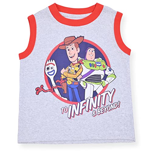 Disney Toy Story Woody & Buzz Lightyear Boys’ 2 Pack Tank Top for Toddler and Little Kids - Blue/Grey