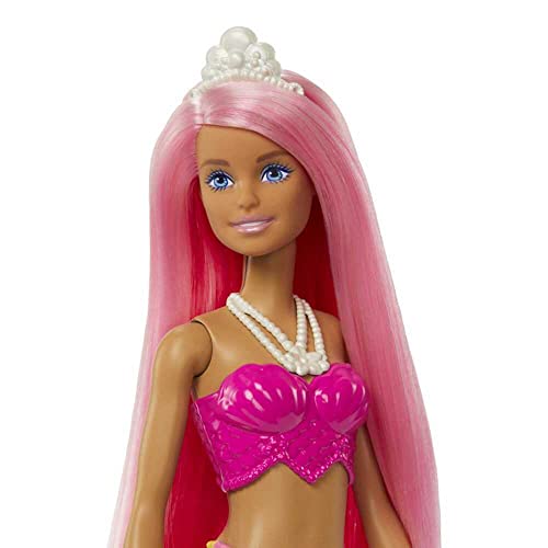 Barbie Dreamtopia Mermaid Doll, Pink Hair, Pink & Yellow Ombre Tail & Tiara Accessory