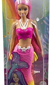 Barbie Dreamtopia Mermaid Doll, Pink Hair, Pink & Yellow Ombre Tail & Tiara Accessory