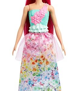 Barbie Dreamtopia Royal Doll with Dark-Pink Hair & Sparkly Bodice Wearing Removable Skirt, Shoes & Headband