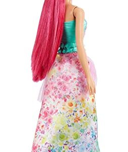 Barbie Dreamtopia Royal Doll with Dark-Pink Hair & Sparkly Bodice Wearing Removable Skirt, Shoes & Headband