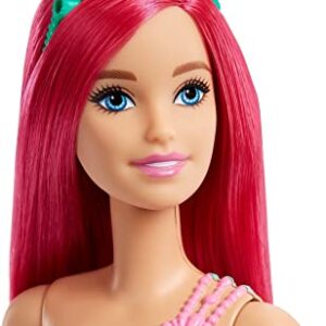 Barbie Dreamtopia Royal Doll with Dark-Pink Hair & Sparkly Bodice Wearing Removable Skirt, Shoes & Headband