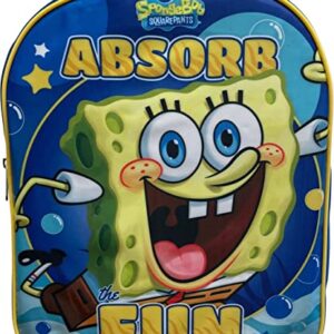 Ruz Sponge Bob Toddle Boy 12 Inch Mini Backpack (Blue-Yellow)