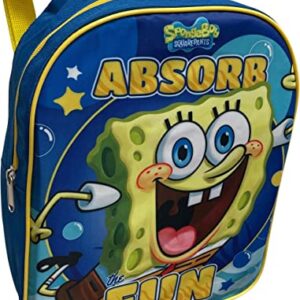 Ruz Sponge Bob Toddle Boy 12 Inch Mini Backpack (Blue-Yellow)