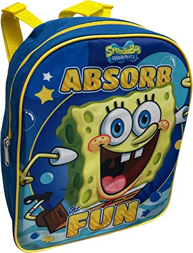 Ruz Sponge Bob Toddle Boy 12 Inch Mini Backpack (Blue-Yellow)