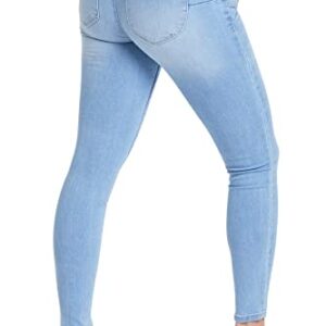 YMI Women’s Mid Rise Skinny Jeans, Wannabettabutt, Sustainably Made, Zip Fly, 3-Button, Fitted, Trendy, Butt-Lifting Stretchy Denim, Mid Waisted Jean, Full Length