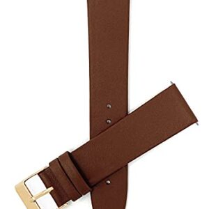 Shoptictoc Quick Release Leather Watch Band for Skagen - Light Brown - Slim Replacement Watch Strap for Skagen Smart Watch Bands and Classic Watches - Gold Buckle - 18mm