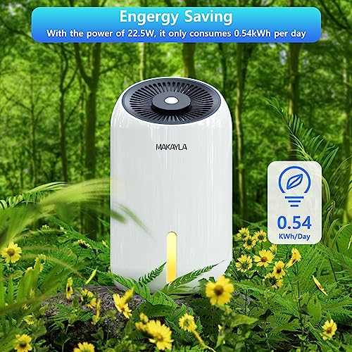 Dehumidifiers for Home, Makayla Dehumidifier 30 OZ(860ml),2200 Cubic Feet Small Dehumidifier with Auto Shut Off and 7 Colors Lights,Ultra Quiet for Home,Wardrobe,Closet,Bathroom,Bedroom,Trailer,RV