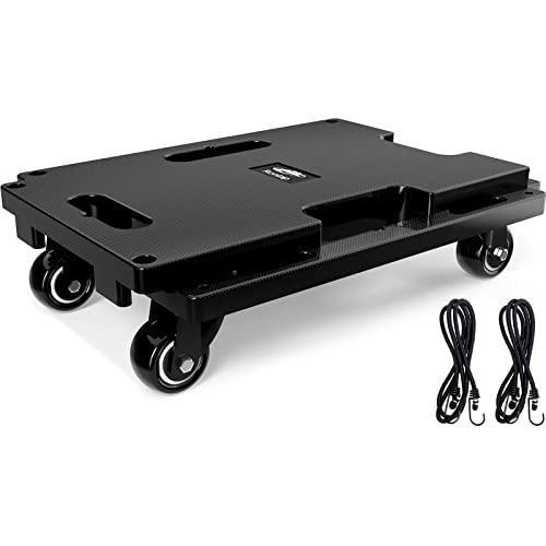 Ronlap Furniture Dolly for Moving, Furniture Moving Dolly 4 Wheels Heavy Duty Small Flat Dolly Cart with Wheels Furniture Movers Dolly Interlocking Dollies for Moving, 440 Lbs Capacity, 1 Pack, Black
