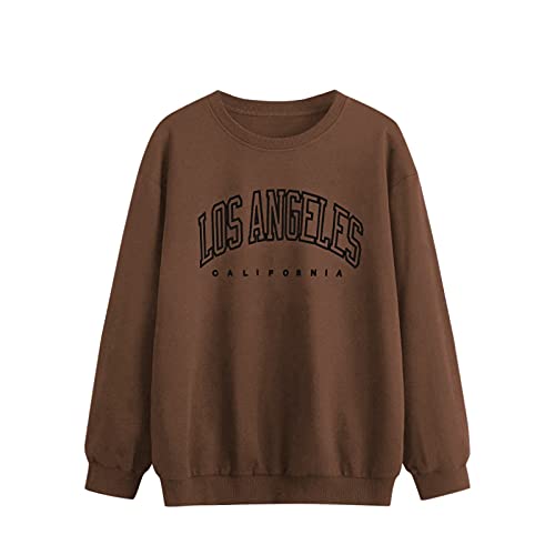 Aniwood Crewneck Sweatshirts for Teen Girls Vintage Women Graphic Crewneck Sweatshirt Y2k E Girl Aesthetic Vintage Printed 90s Streetwear Casual Long Sleeve Tops Pullover