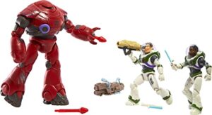 mattel disney and pixar lightyear 3 action figure set, 5-in scale buzz lightyear, izzy hawthorne & zyclops toys, space rangers vs robots
