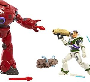 Mattel Disney and Pixar Lightyear 3 Action Figure Set, 5-in Scale Buzz Lightyear, Izzy Hawthorne & Zyclops Toys, Space Rangers vs Robots