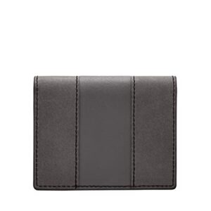 fossil men's everett leather slim minimalist bifold front pocket wallet, lead gray