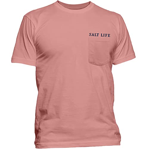 Salt Life Local Star Short Sleeve Classic Fit Shirt, Pink Clay, X-Large