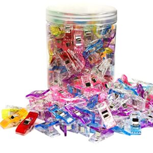 sewing clips, 120 pcs with plastic jar, fabric clips, premium quilting clips for supplies crafting tools, quilting clip,plastic clips for crafts,sew clip,sew clips,sewing notions