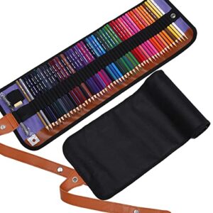 VIKAVAS 50 Colored Pencils Set with Roll Up Canvas Case for Adults Kids Coloring, Drawing, Sketching