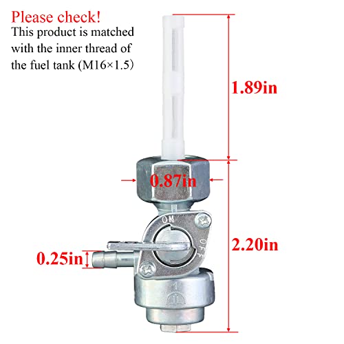 WOTIAN Generator Gas Tank Fuel Switch Petcock Fuel Shut Off Valve for Predator Generac Generator Parts 3500w-9000w 5.5hp-16hp M16x1.5mm