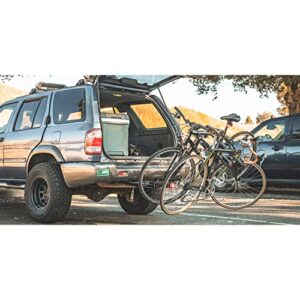 BougeRV Hitch Bike Rack Locking Feature Easy Assembly with 2'' Hitch Receiver, Foldable 4-Bike Hitch Carrier Rack for Car, Pull for Trunk Access, fit for SUV and Truck (165LB Capacity)