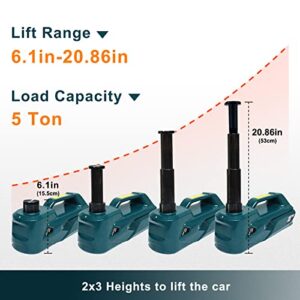 KARSSIT 5 ton Electric car Jack kit with Impact Wrench 12V Hydraulic Car Jack for SUV MPV Sedans Truck 2in1 car toos