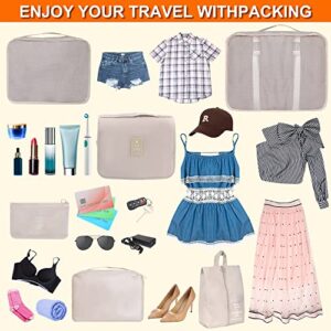 9 Set Packing Cubes for Suitcases, kingdalux Travel Luggage Packing Organizers with Laundry Bag, Compression Storage Shoe Bag, Makeup Bag, Clothing Underwear Bag, for Man & Woman