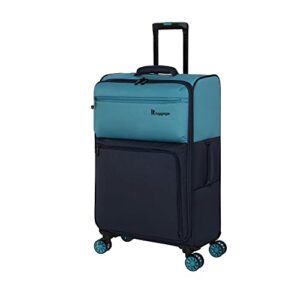 it luggage duo-tone 27" softside checked 8 wheel spinner, capri breeze/dress blues