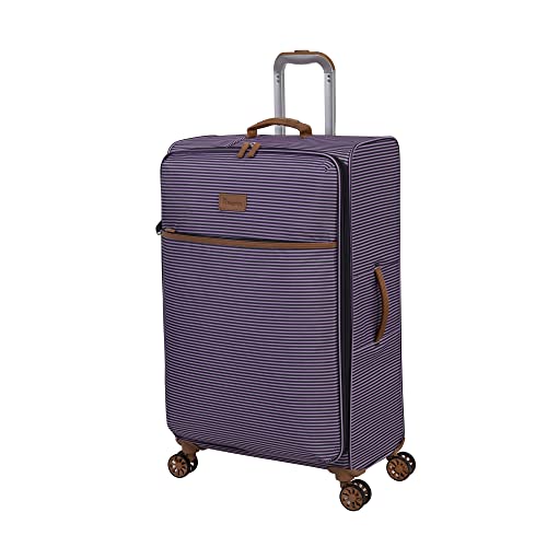 it luggage Beach Stripes 30" Softside Checked 8 Wheel Spinner, Blue/Pink