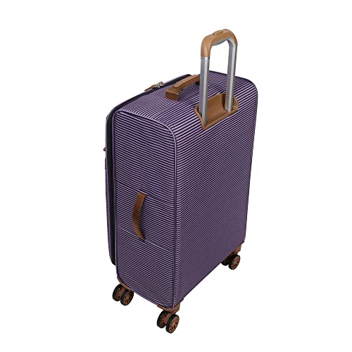 it luggage Beach Stripes 30" Softside Checked 8 Wheel Spinner, Blue/Pink