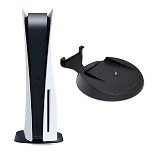xberstar ps5 stand replacement vertical stand with screw for playstation 5 console digital edition and disc version (black ps5 base)