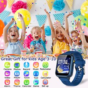 Kids Game Smart Watch for Kids with 24 Puzzle Games HD Touch Screen Camera Music Player Pedometer Alarm Clock Calculator Flashlight 12/24hr Kids Watches Gift for 4-12 Year Old Boys Toys for Kids