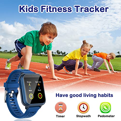 Kids Game Smart Watch for Kids with 24 Puzzle Games HD Touch Screen Camera Music Player Pedometer Alarm Clock Calculator Flashlight 12/24hr Kids Watches Gift for 4-12 Year Old Boys Toys for Kids