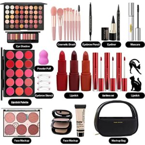 MISS ROSE M All In One Makeup Kit, Makeup Kit for Women Full Kit,Multipurpose Women's Makeup Sets,Beginners and Professionals Alike,Easy to Carry (Black)