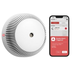 x-sense smart smoke detector fire alarm with advanced photoelectric sensor, replaceable battery, wi-fi smoke detector (battery included), app notifications, xs03-wx
