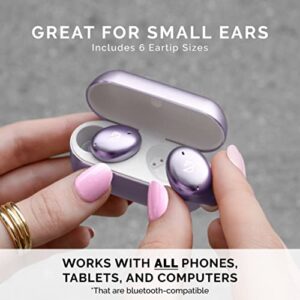 Tempo 30 Lavender Wireless Earbuds for Small Ears, Purple Bluetooth Earbuds for Small Earbuds for Small Ear Canals, Wireless Bluetooth Headphones for Women, iPhone and Android Earphones with Mic